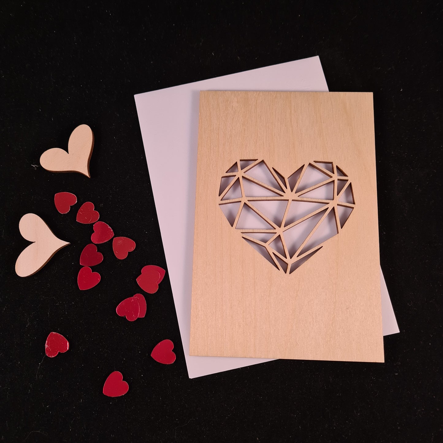 Houten wenskaart "Heart"