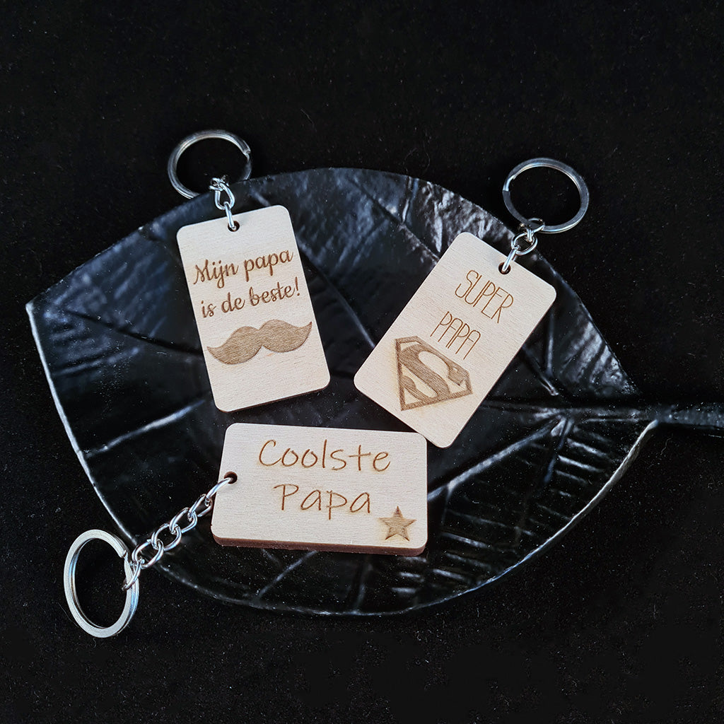 Houten sleutelhanger "Papa"