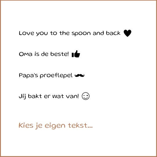 Houten lepel met zelfgekozen tekst