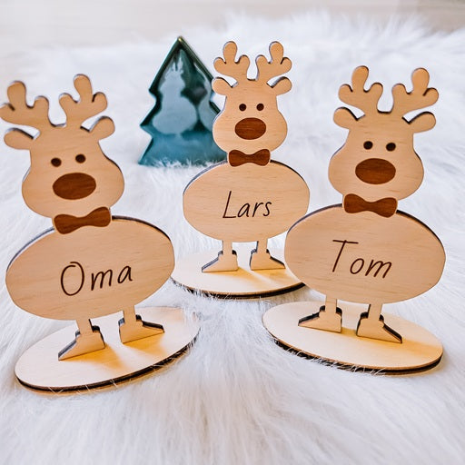 Houten rendiertje - met of zonder naam