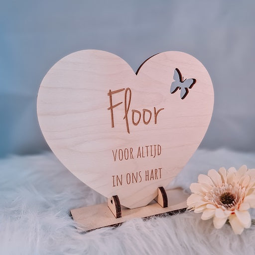 Naambord Hart "Boven De Wolken"