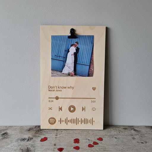 Fotobordje met clip "Spotify Song"
