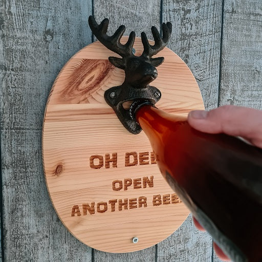 Gepersonaliseerde flesopener muur - hert