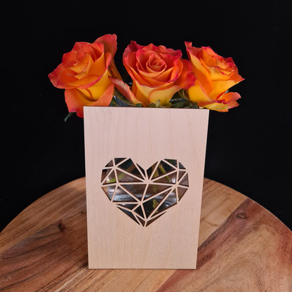 Houten wenskaart  "Heart"