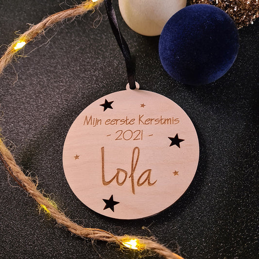 Kerstbal "Mijn eerste Kerstmis" met naam