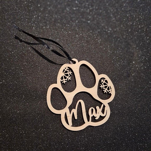 Kerstbal "Hond" met naam