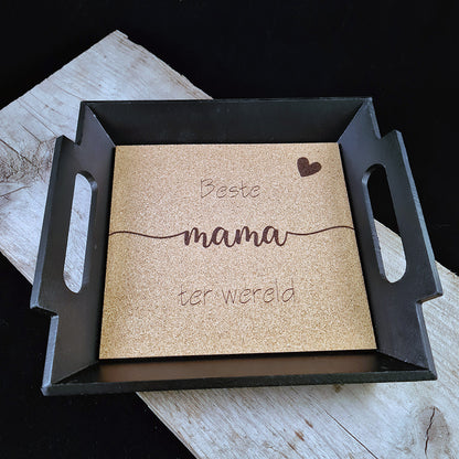 Gepersonaliseerd dienblad zwart