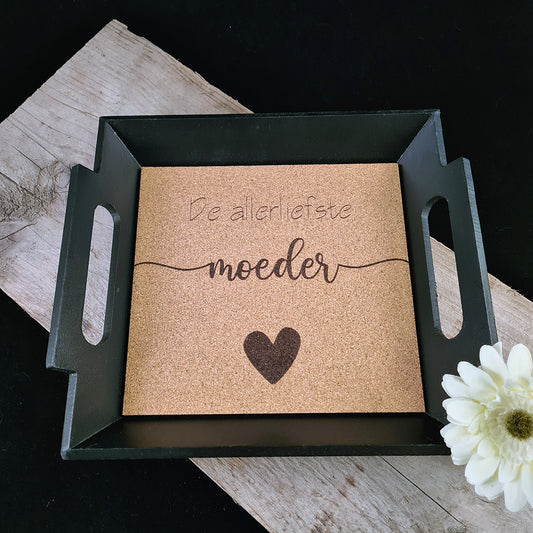 Gepersonaliseerd dienblad zwart