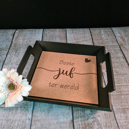 Gepersonaliseerd dienblad zwart