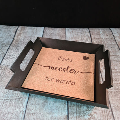 Gepersonaliseerd dienblad zwart