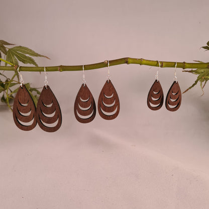 Houten druppels met dikke laagjes