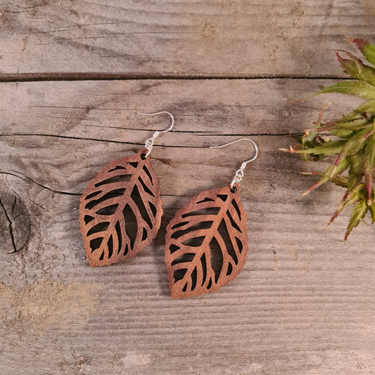 Houten blaadjes met nerven