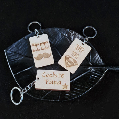 Houten sleutelhanger "Papa"