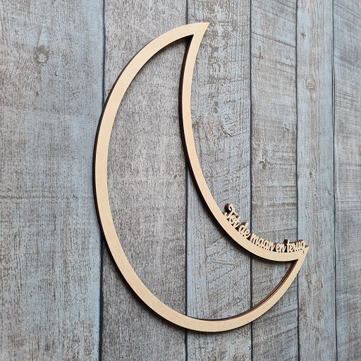 Hoepel met naam "Tot de maan en terug"