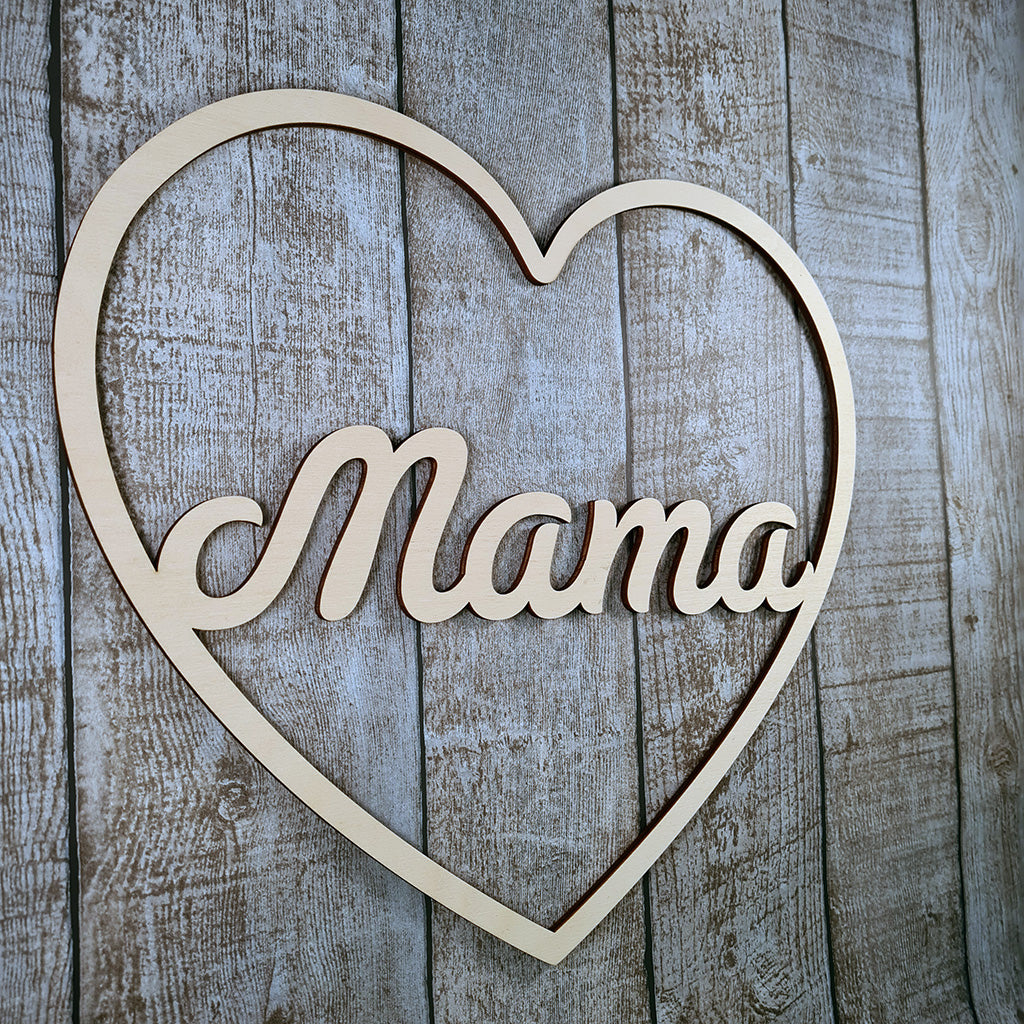 Naam in hart "Mama"